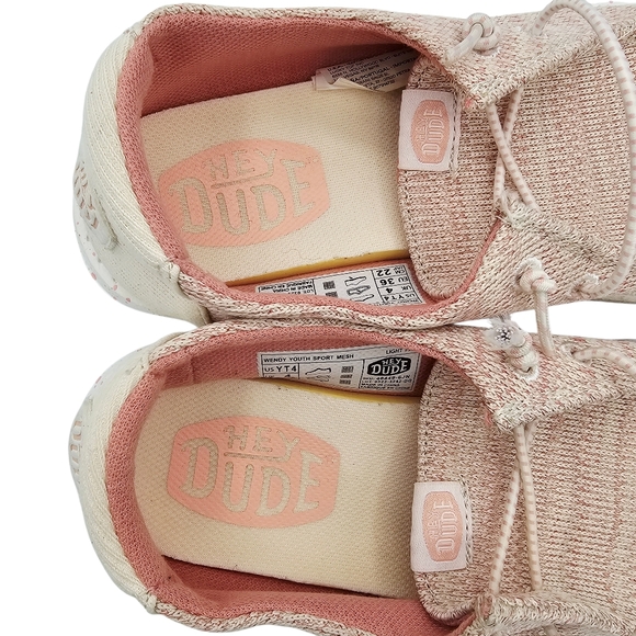 Hey Dude Wendy Youth Sport Mesh Light Pink Shoes - Picture 5 of 9